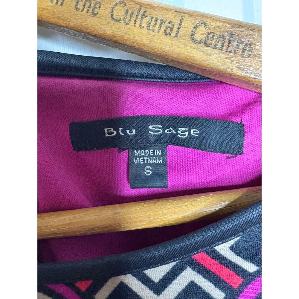 Blu Sage Womens Size S Shift Mini Dress Cap Sleeve Back Zip MOD 1960s - Picture 2 of 5